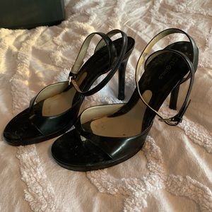 Black Split Toe Strappy Heel